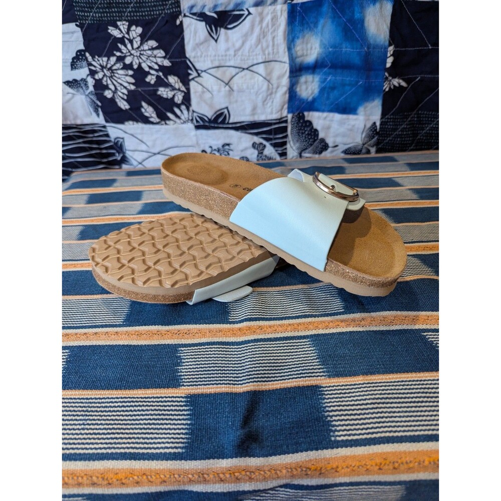 Cushionaire Women's NWOT Light Blue Slide Sandals Size 10 Faux Cork (W01) - Picture 6 of 6
